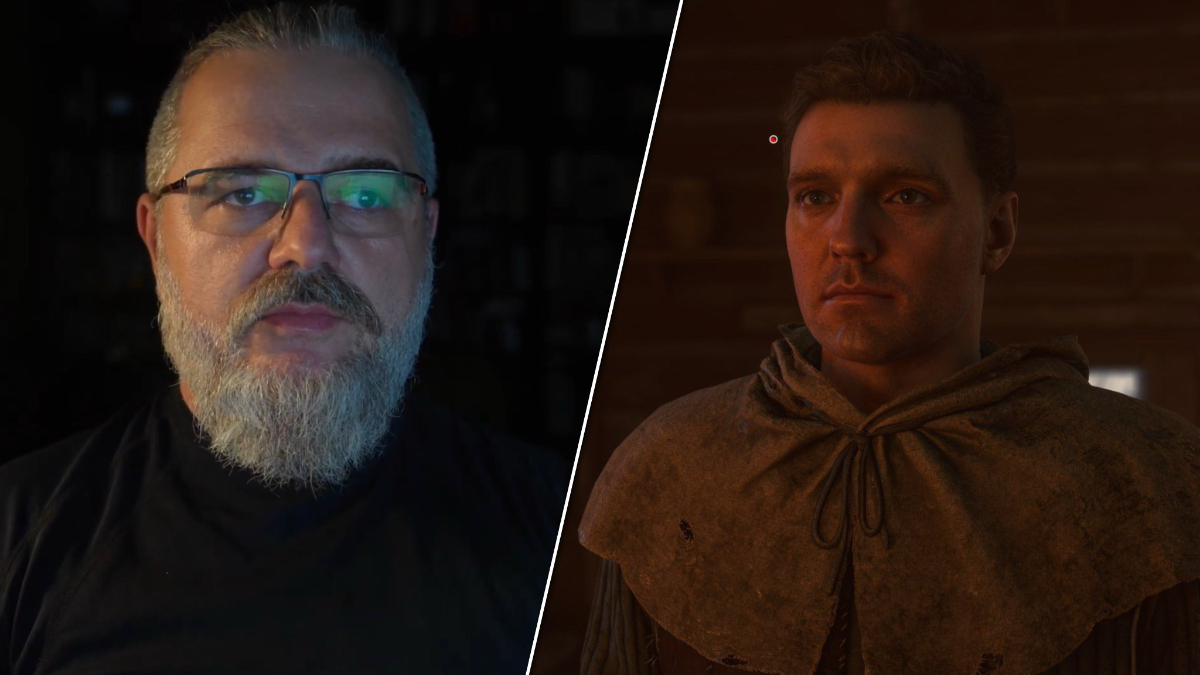 Danie Vavra from a YouTube video (left), Henry of Skaltiz from Kingdom Come: Deliverance with DLSS 5 improvements (right).