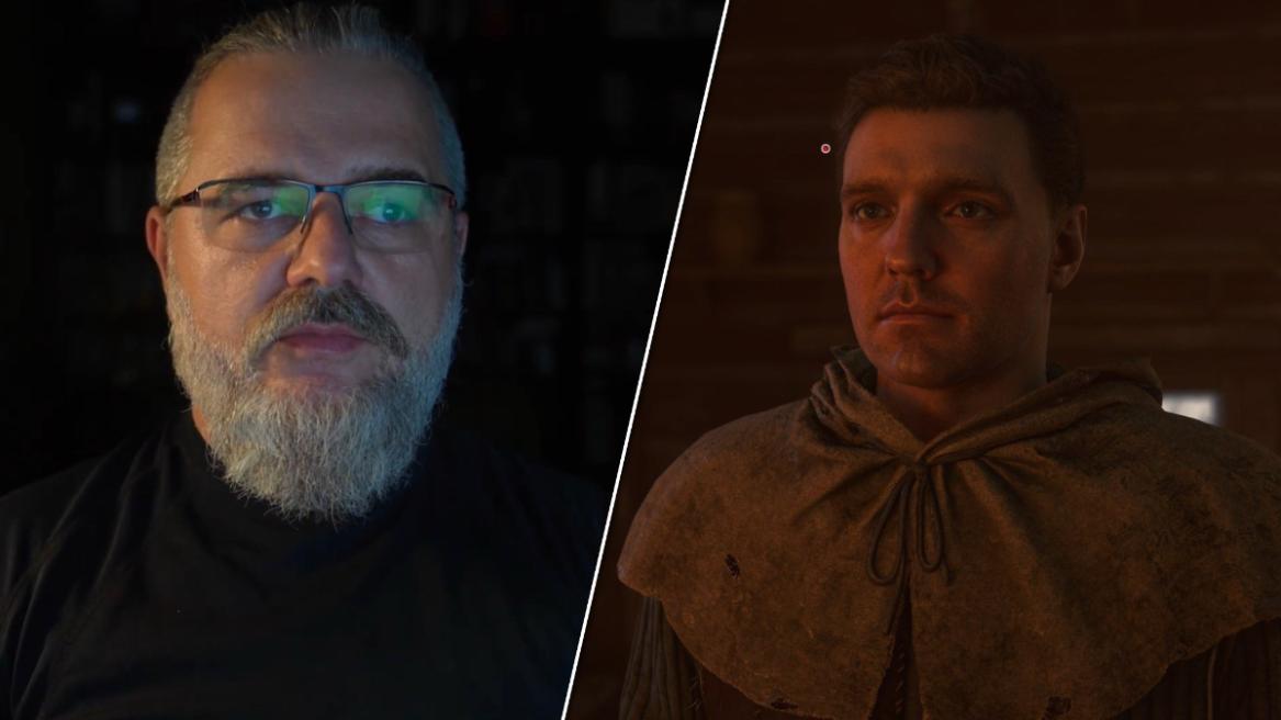 Danie Vavra from a YouTube video (left), Henry of Skaltiz from Kingdom Come: Deliverance with DLSS 5 improvements (right).