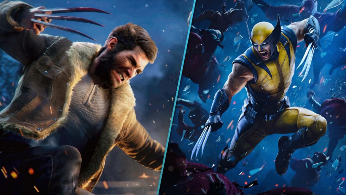 Logan fighting a Reaver in Marvel's Wolverine (left), Wolverine fighting The Hand (right)