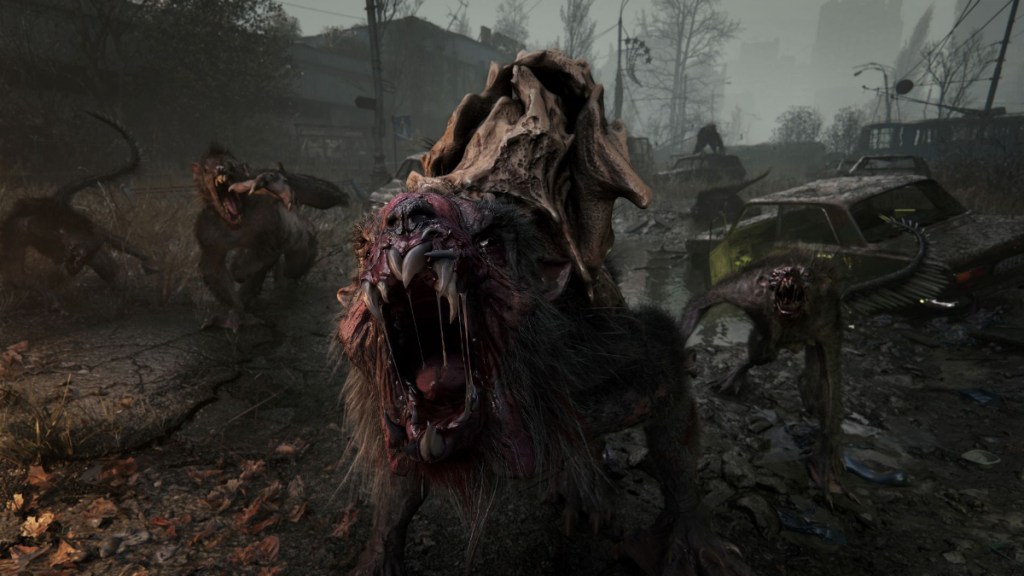 Metro 2039 Gamescom demo screenshot featuring a dog-like creature in the open world,