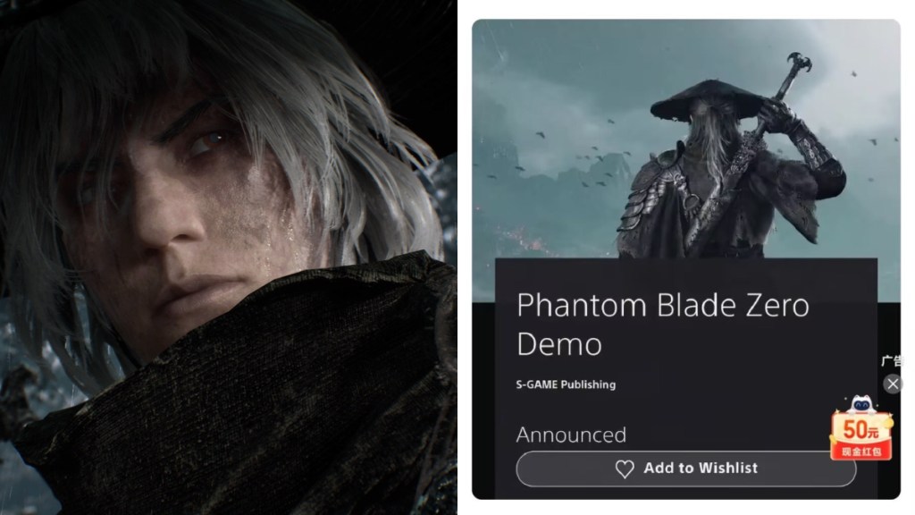 Soul from Phantom Blade Zero (left), Phantom Blade Zero demo PS Store leak (right).
