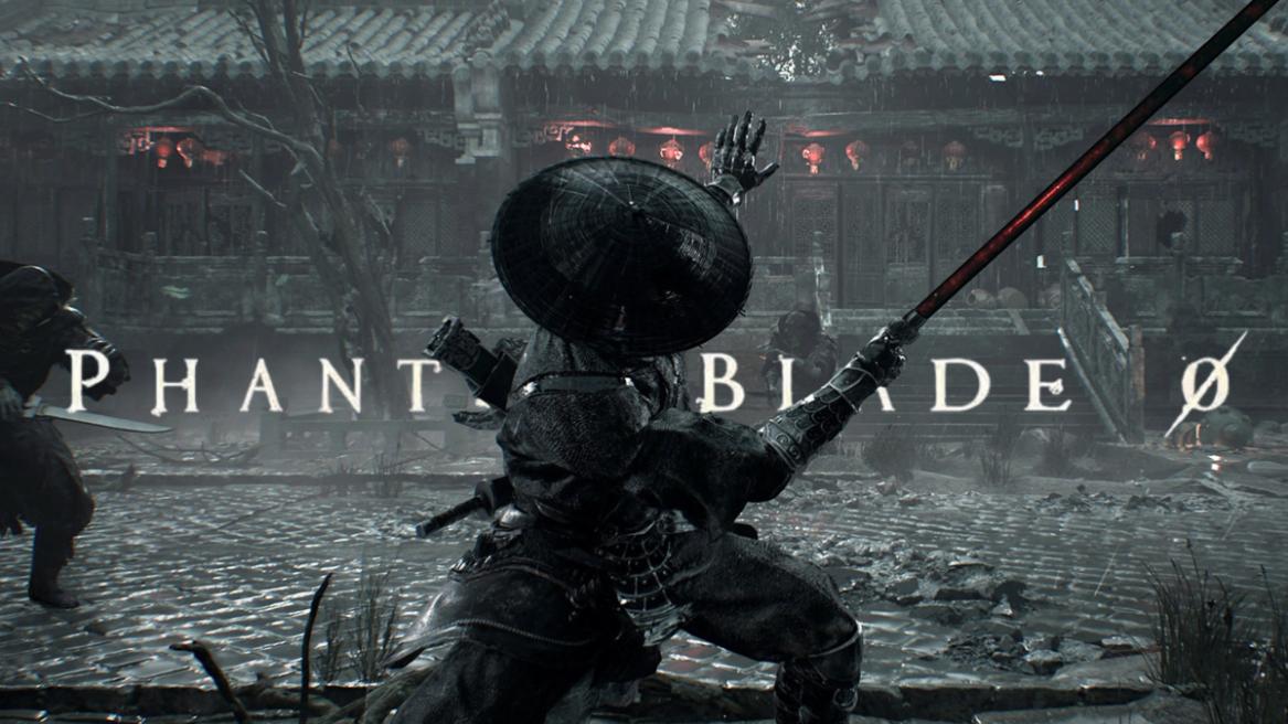 Phantom Blade Zero screenshot with Soul hitting a pose with his longsword and the logo in the background.