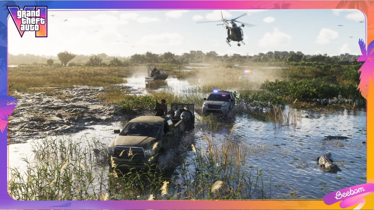 police car chase through grassrivers in GTA 6