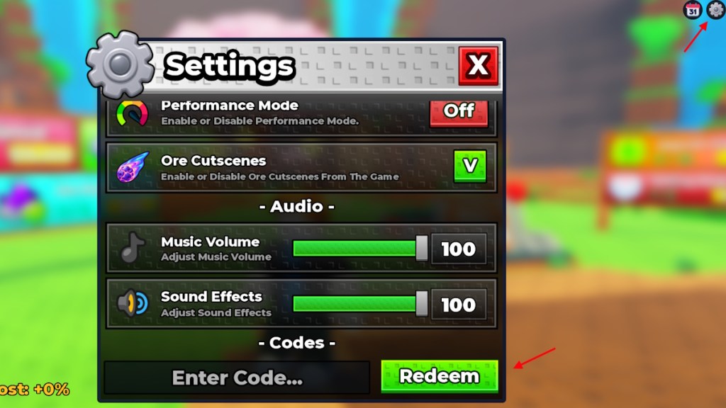 redeem Sell Ores codes