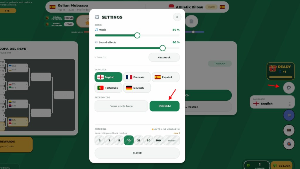 redeem Start your soccer career codes