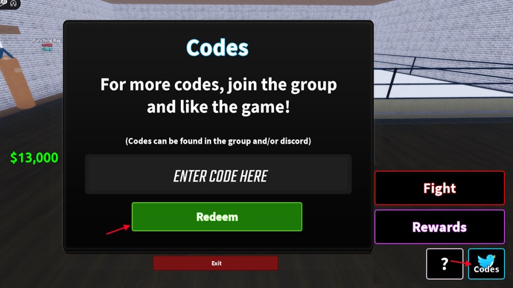 redeem coach a fighter codes