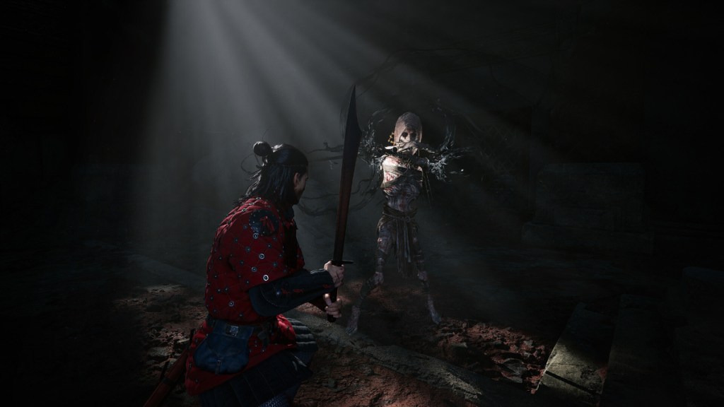 The Blood of Dawnwalker screenshot featuring Coen fighting a demonic entity.