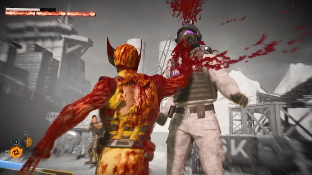 Wolverine killing an enemy in rage mode