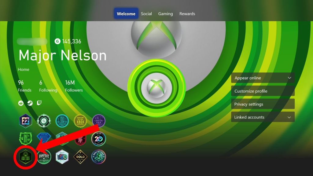 Xbox 25th anniversary badge on profile