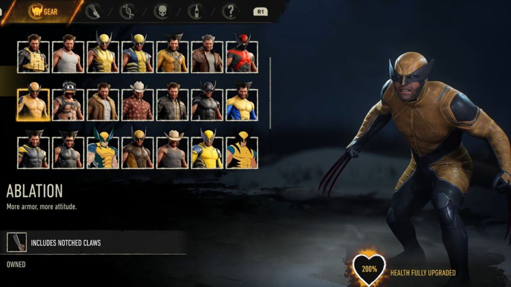 Ablation suit in Marvel's Wolverine