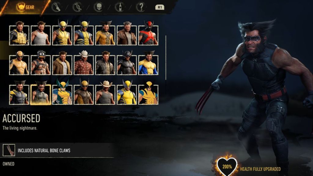 Accursed suit in Marvel's Wolverine