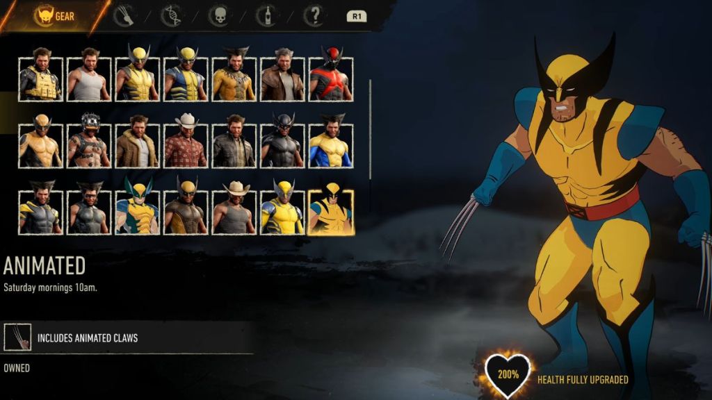 Animated suit in Marvel's Wolverine
