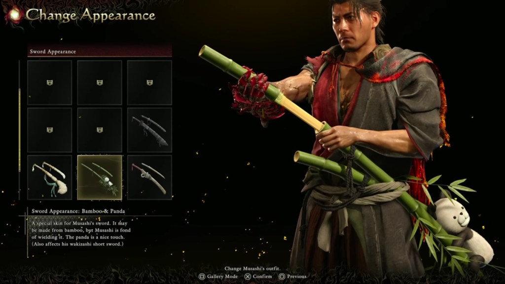 Bamboo & Panda sword appearance in Onimusha Way of the Sword