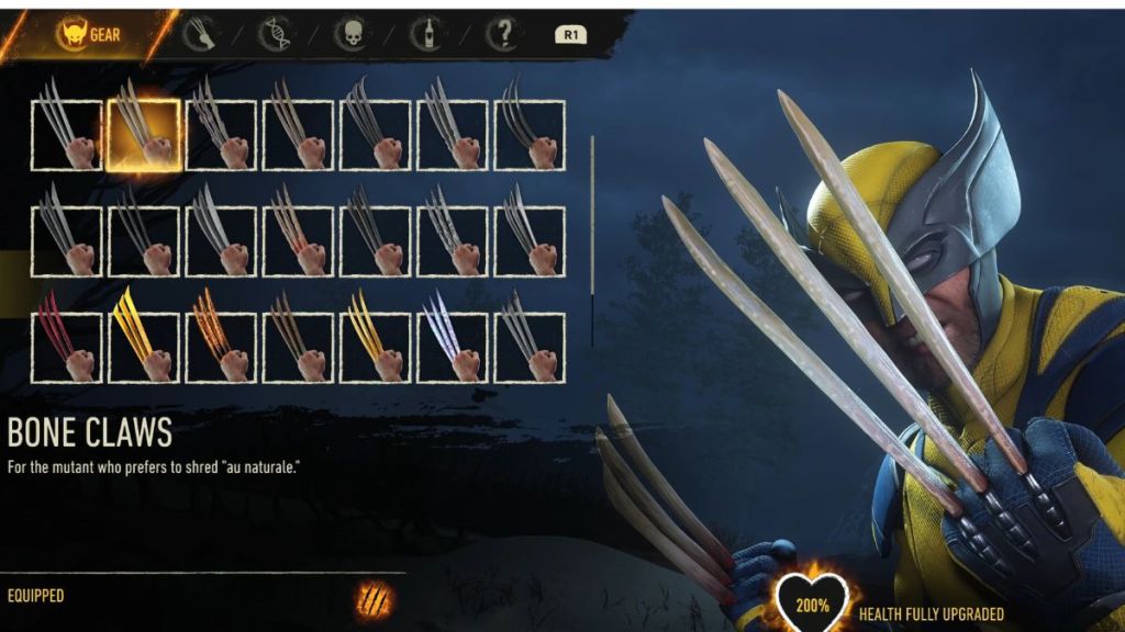 Bone claws in Marvel's Wolverine