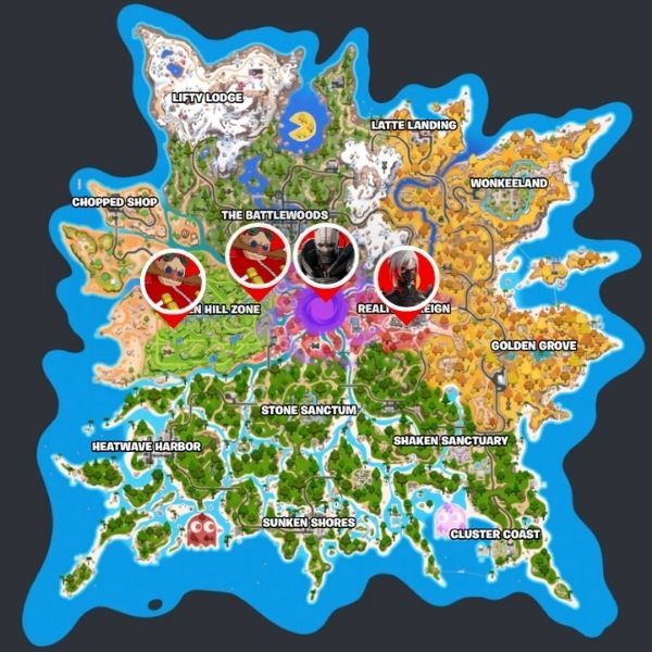 Boss locations in Fortnite Chapter 7 Season 4