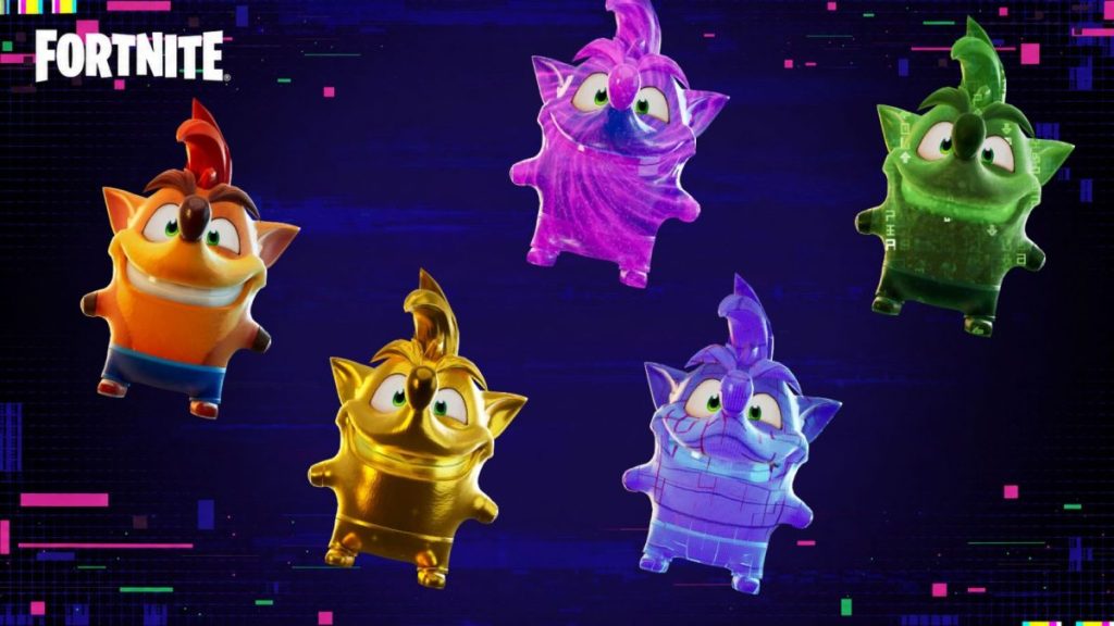 Crash Bandicoot Sprite variants in Fortnite