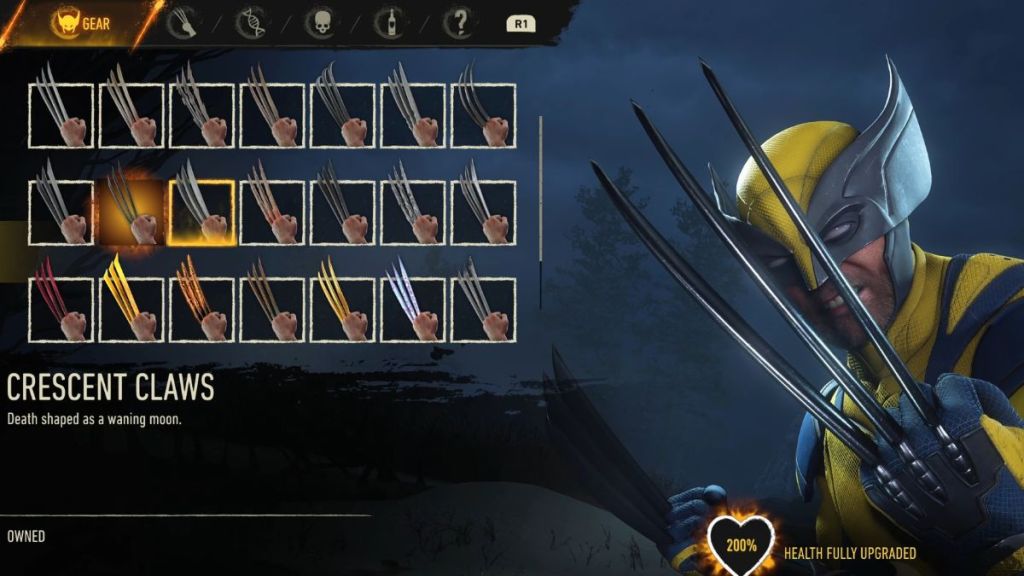 Crescent claws in Marvel's Wolverine