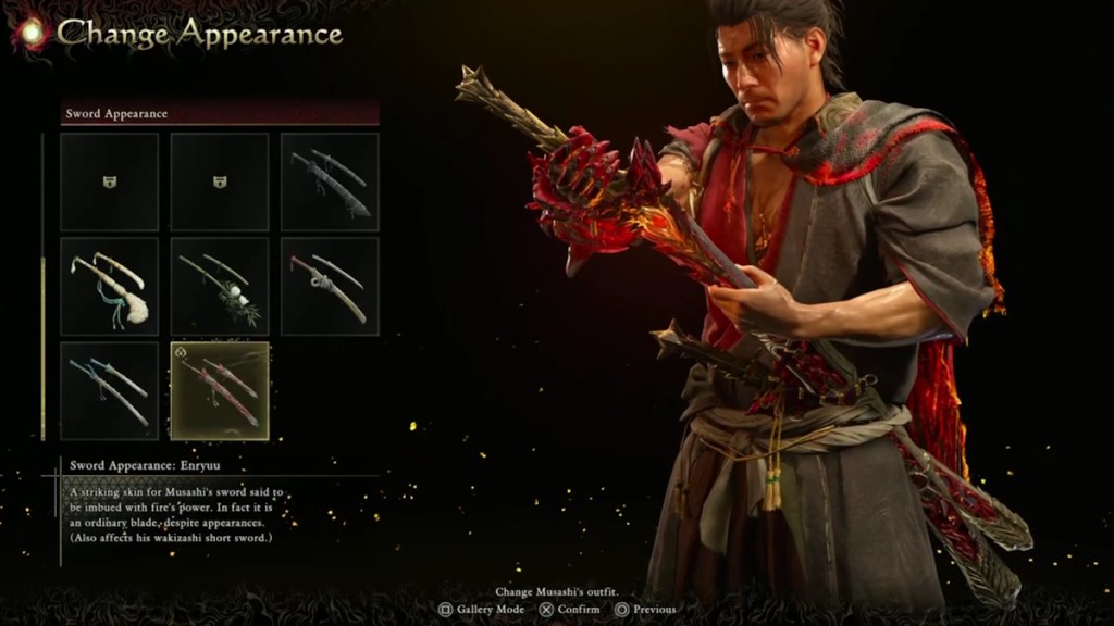 Enryuu sword appearance in Onimusha Way of the Sword