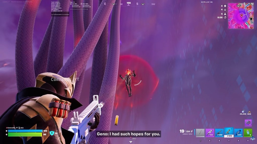 Fighting Geno in Fortnite