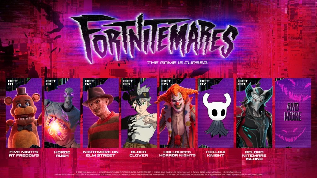 Fortnitemares 2026 collab list