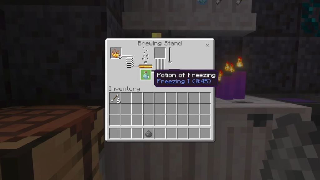 Freezing Potion Recipe in Minecraft Winter Drop