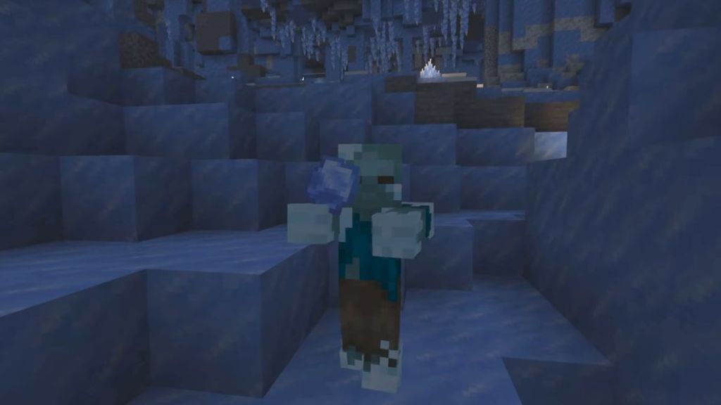 Frozen Zombie holding Ice Ball in Minecraft Winter Drop