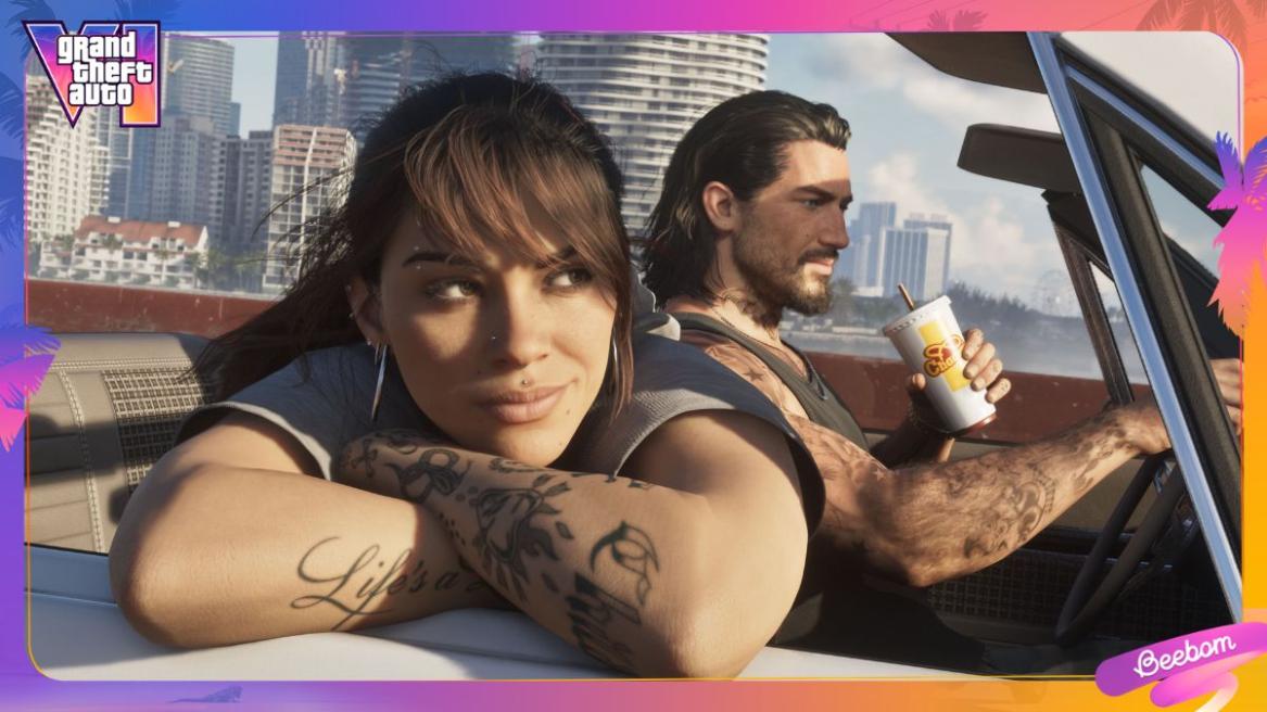 GTA 6 Jason and Lucia in a car