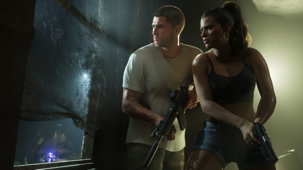 GTA 6 Lucia and Jason with weapons