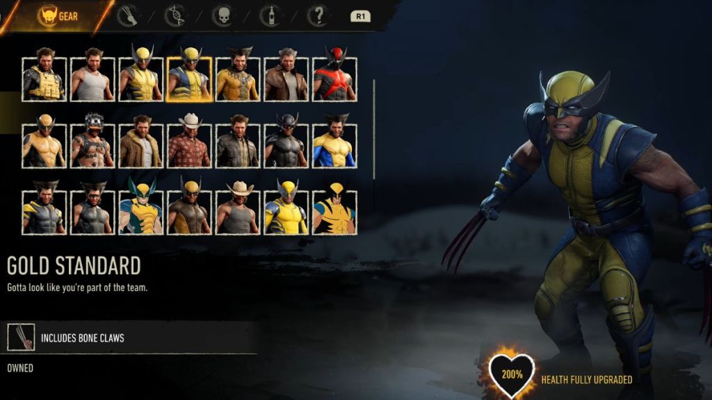 Gold Standard suit in Marvel's Wolverine