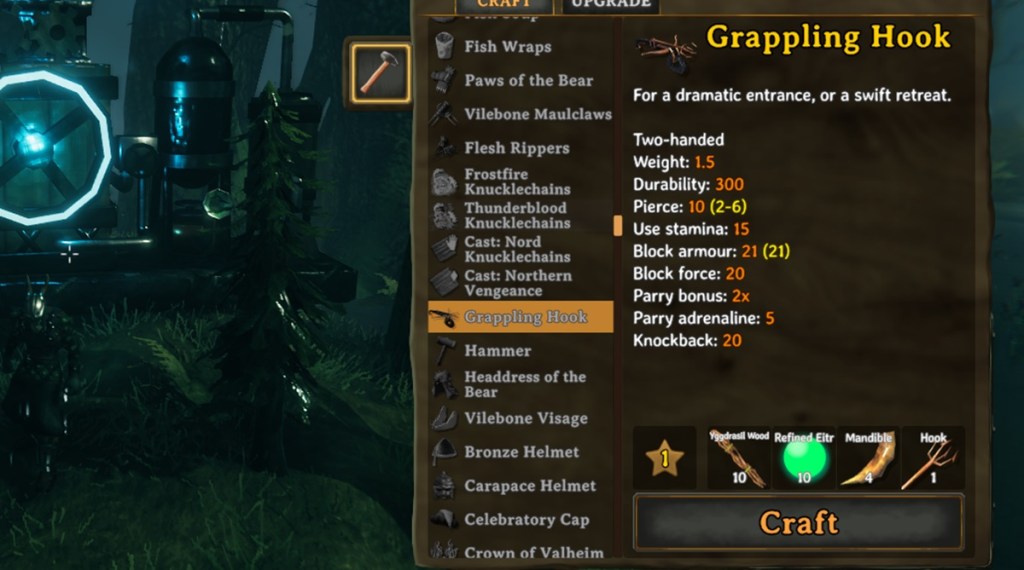 Grappling Hook recipe Valheim
