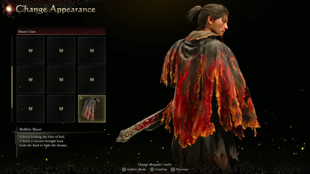 Hellfire Haori in Onimusha Way of the Sword
