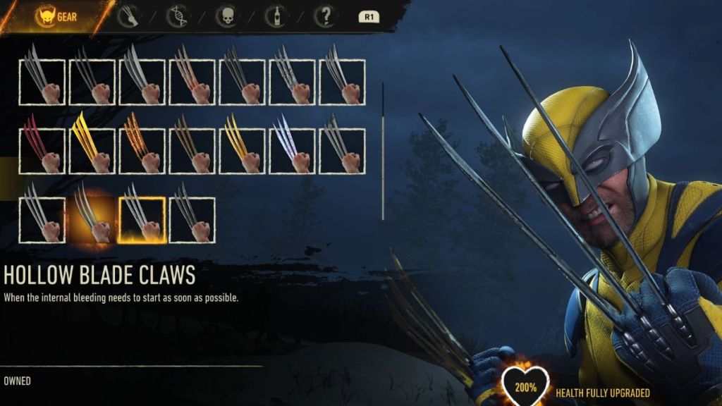 Hollow Blade Claws in Marvel's Wolverine