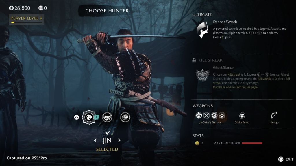 Jin Sakai in Ghost of Yotei Most Wanted Mode