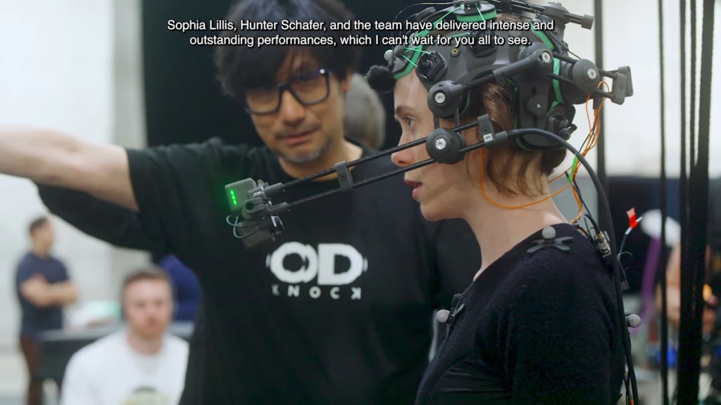 Kojima and Sophia Lillis during OD production
