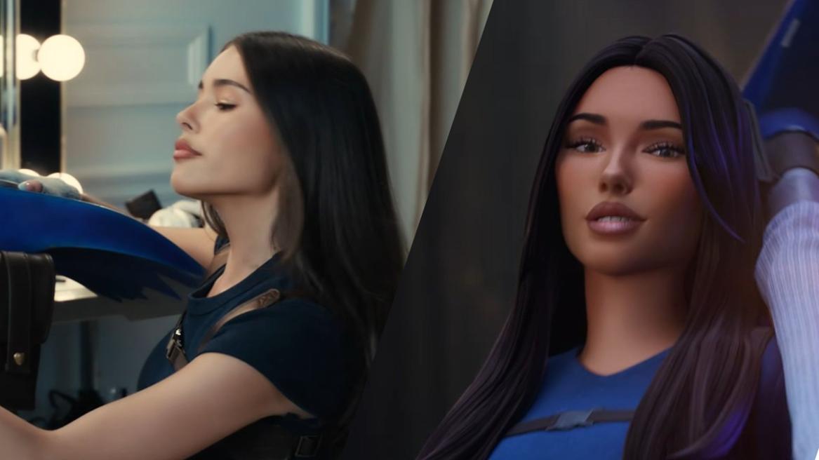 Madison Beer collab skin side by side comparison with real life image