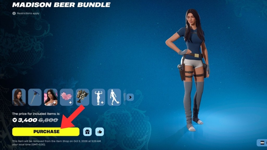 Madison Beer in Fortnite Item Shop