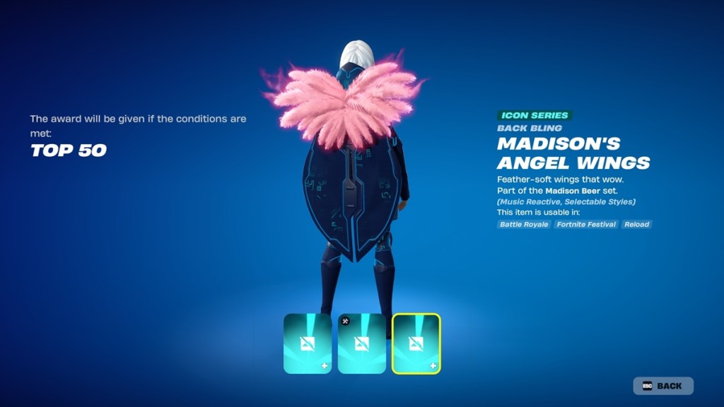 Madison's Angel Wings Back Bling in Fortnite