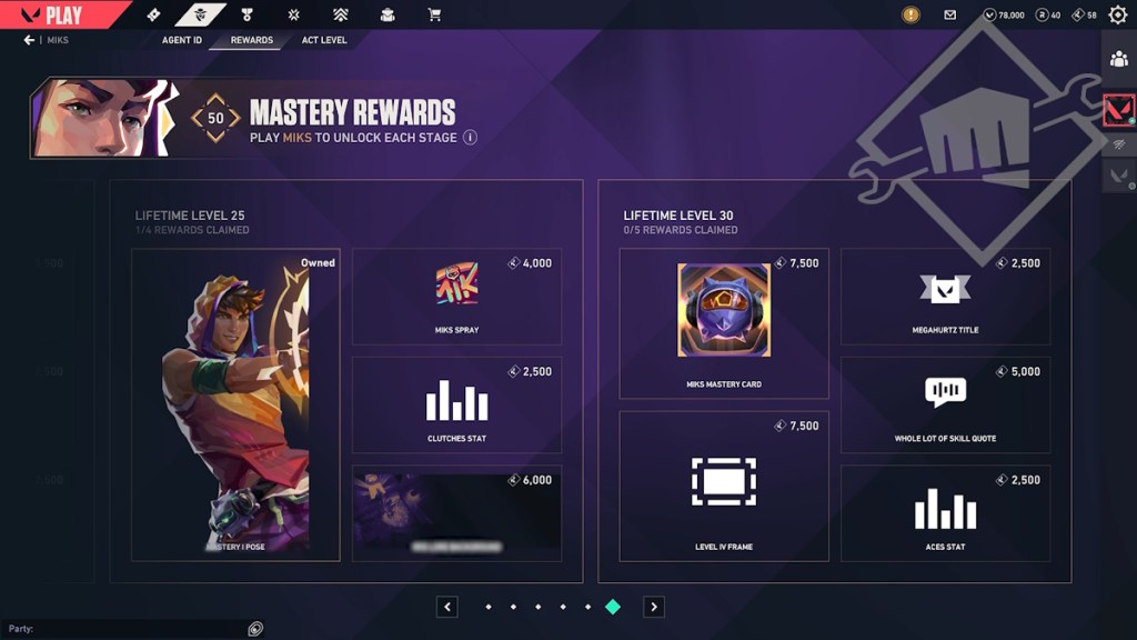 Mastery rewards in Valorant