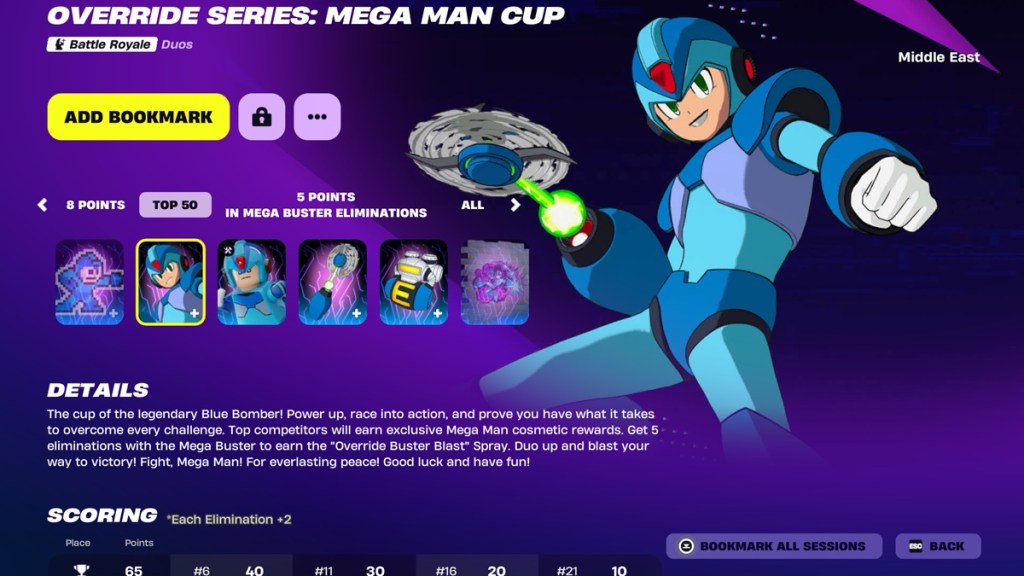 Mega Man Cup Rewards in Fortnite