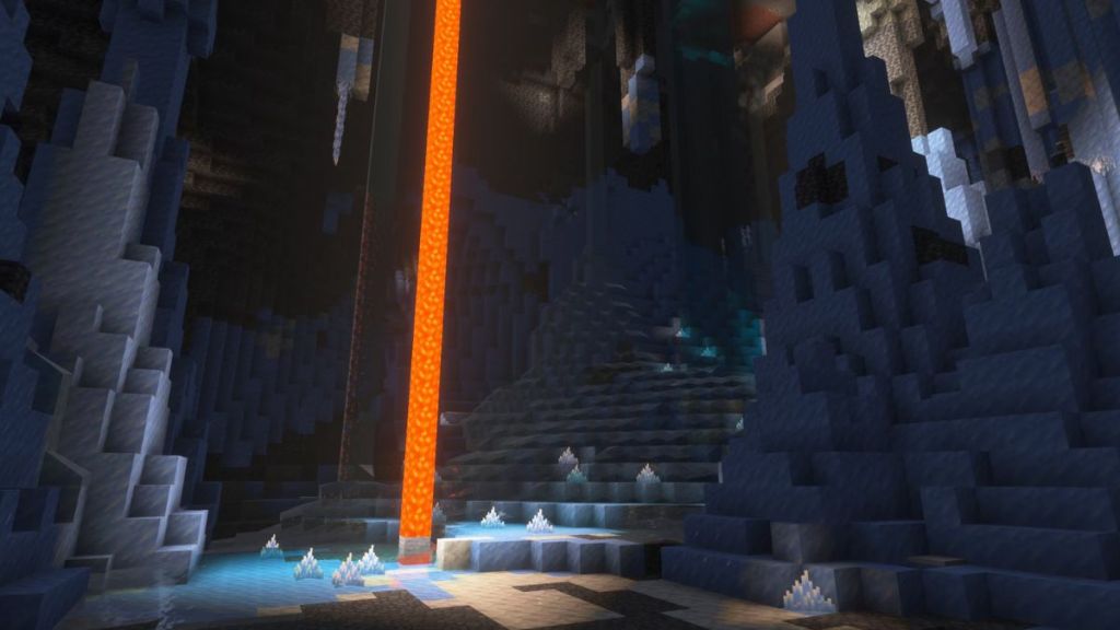 Minecraft Ice Caves with Lava
