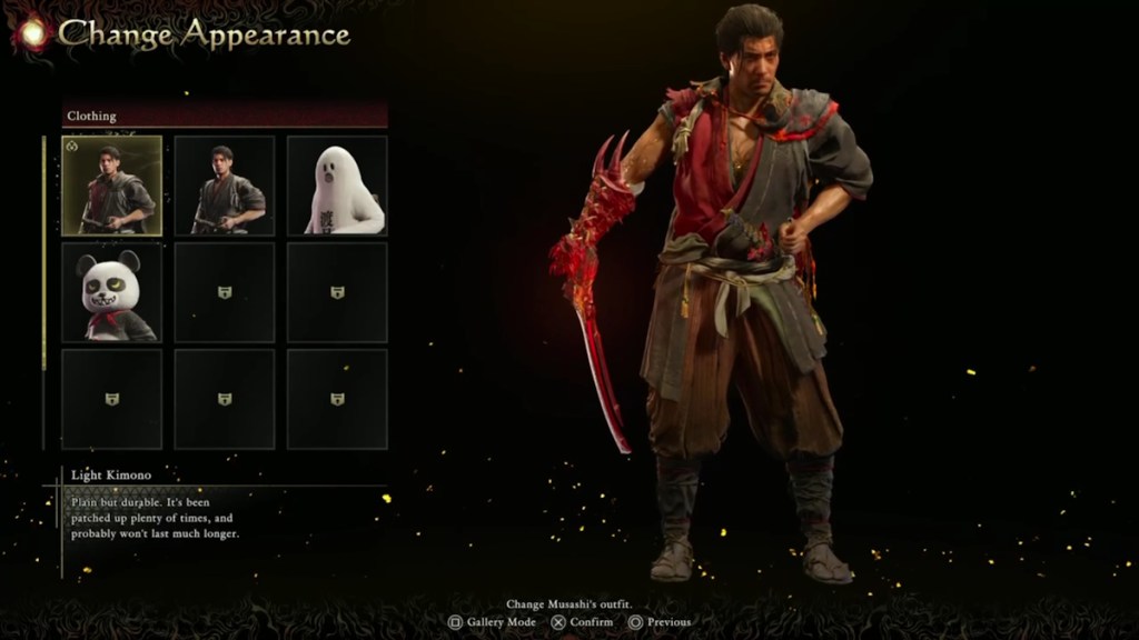 Musashi's Light Kimono Outfit in Onimusha Way of the Sword