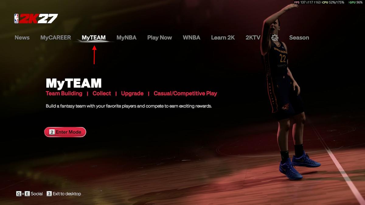 NBA 2K27 main menu