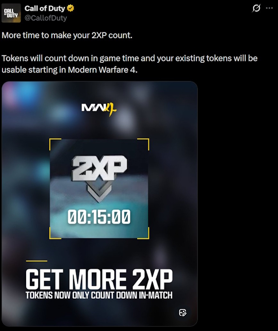 New Token feature in Call of Duty Modern Warfare 4