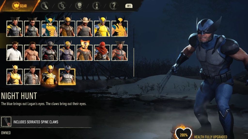 Night Hunt suit in Marvel's Wolverine