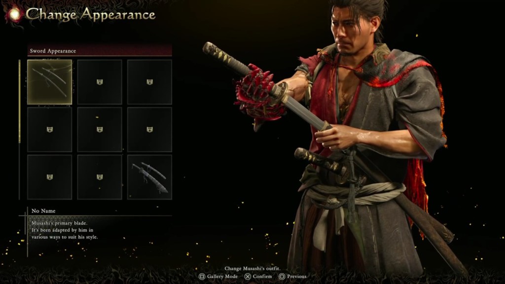 No Name sword appearance in Onimusha Way of the Sword