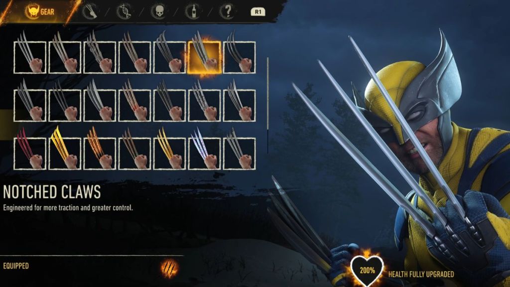 Notched Claws in Marvel's Wolverine