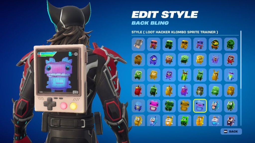 Pixel Sprite Trainer Back Bling in Fortnite