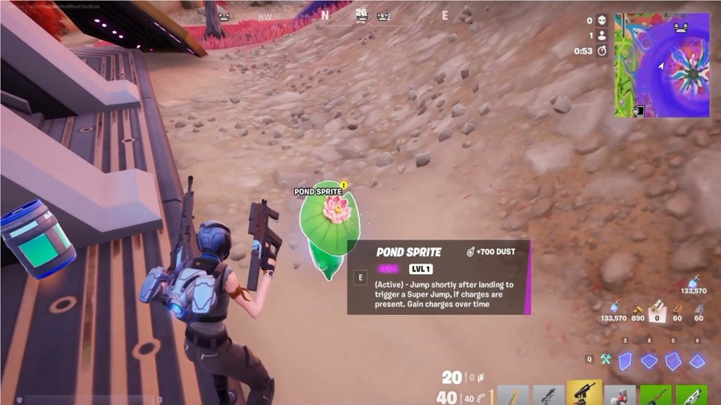 Pond Sprite obtained by defeating Adam Smasher NPC in Fortnite