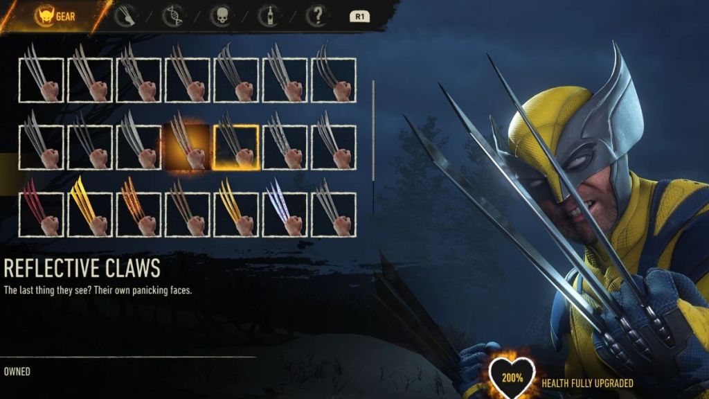 Reflective Claws in Marvel's Wolverine