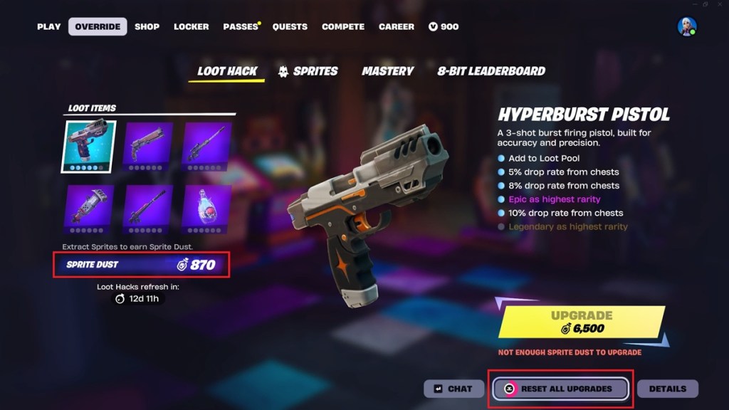 Reset Fortnite Loot Hack
